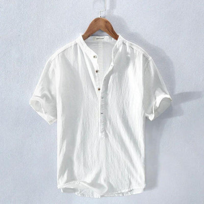 Men's Breezy Shirt Short-Sleeve Button-Up Collared Lightweight Casual Holiday Beach Smart-Casual Everyday Halden