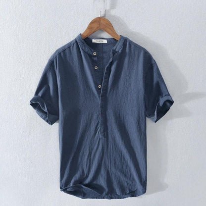 Men's Breezy Shirt Short-Sleeve Button-Up Collared Lightweight Casual Holiday Beach Smart-Casual Everyday Halden