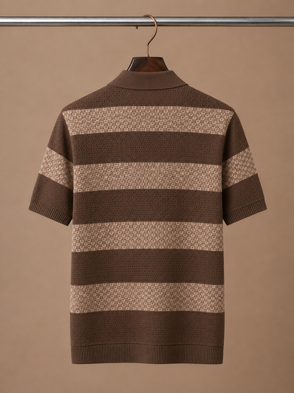 Men's Striped Polo Shirt Short-Sleeve Collared Smart-Casual Fit Casual Everyday Golf Sport Regular Sawyer