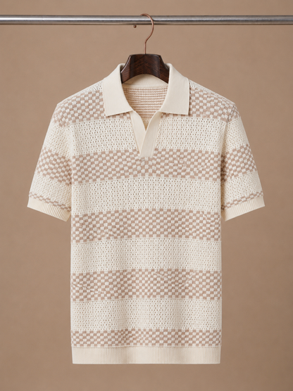 Men's Striped Polo Shirt Short-Sleeve Collared Smart-Casual Fit Casual Everyday Golf Sport Regular Sawyer