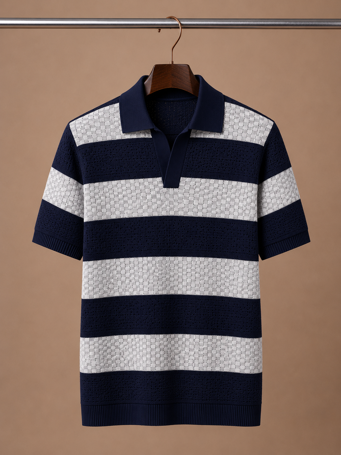 Men's Striped Polo Shirt Short-Sleeve Collared Smart-Casual Fit Casual Everyday Golf Sport Regular Sawyer