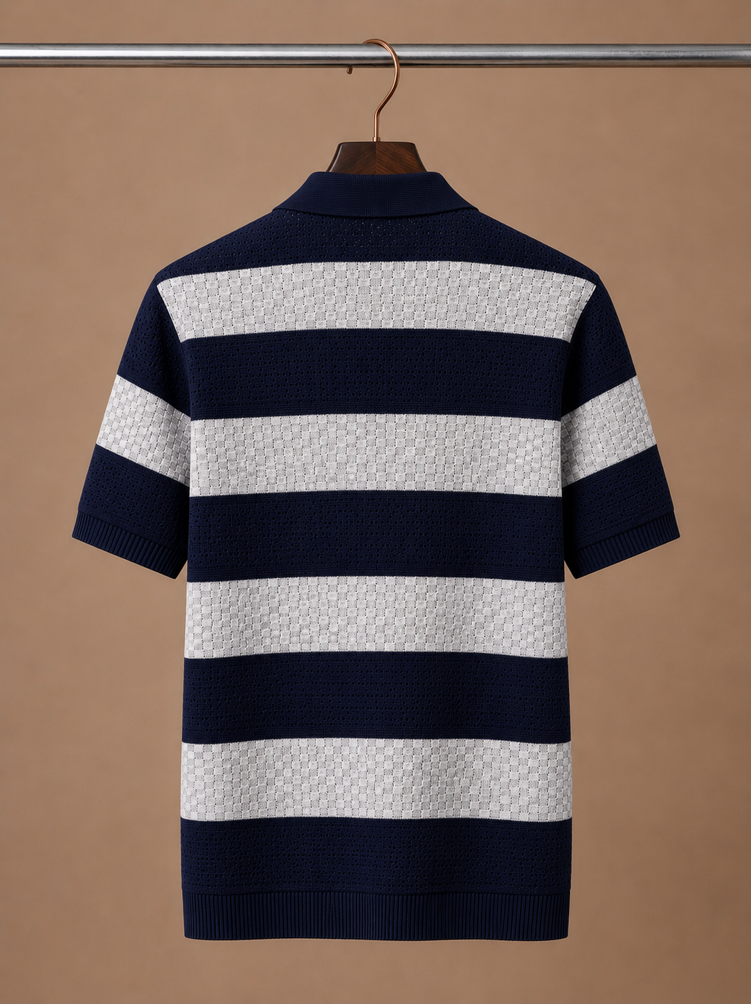 Men's Striped Polo Shirt Short-Sleeve Collared Smart-Casual Fit Casual Everyday Golf Sport Regular Sawyer