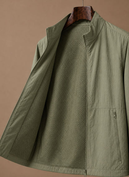 Men's Casual Jacket Lightweight Full-Zip Stand Collar Layering Everyday Smart-Casual Outdoor Versatile Cody
