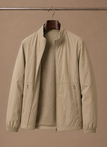 Men's Casual Jacket Lightweight Full-Zip Stand Collar Layering Everyday Smart-Casual Outdoor Versatile Cody