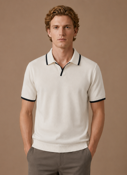 Men's Polo Shirt Casual Fit Contrast Trim Short-Sleeve Collared Casual Smart-Casual Everyday Golf Sport Merrick