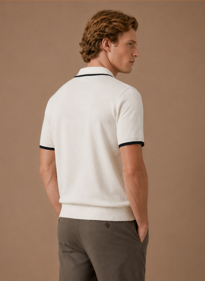 Men's Polo Shirt Casual Fit Contrast Trim Short-Sleeve Collared Casual Smart-Casual Everyday Golf Sport Merrick