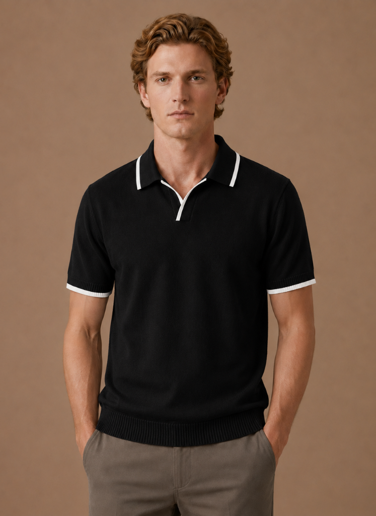 Men's Polo Shirt Casual Fit Contrast Trim Short-Sleeve Collared Casual Smart-Casual Everyday Golf Sport Merrick
