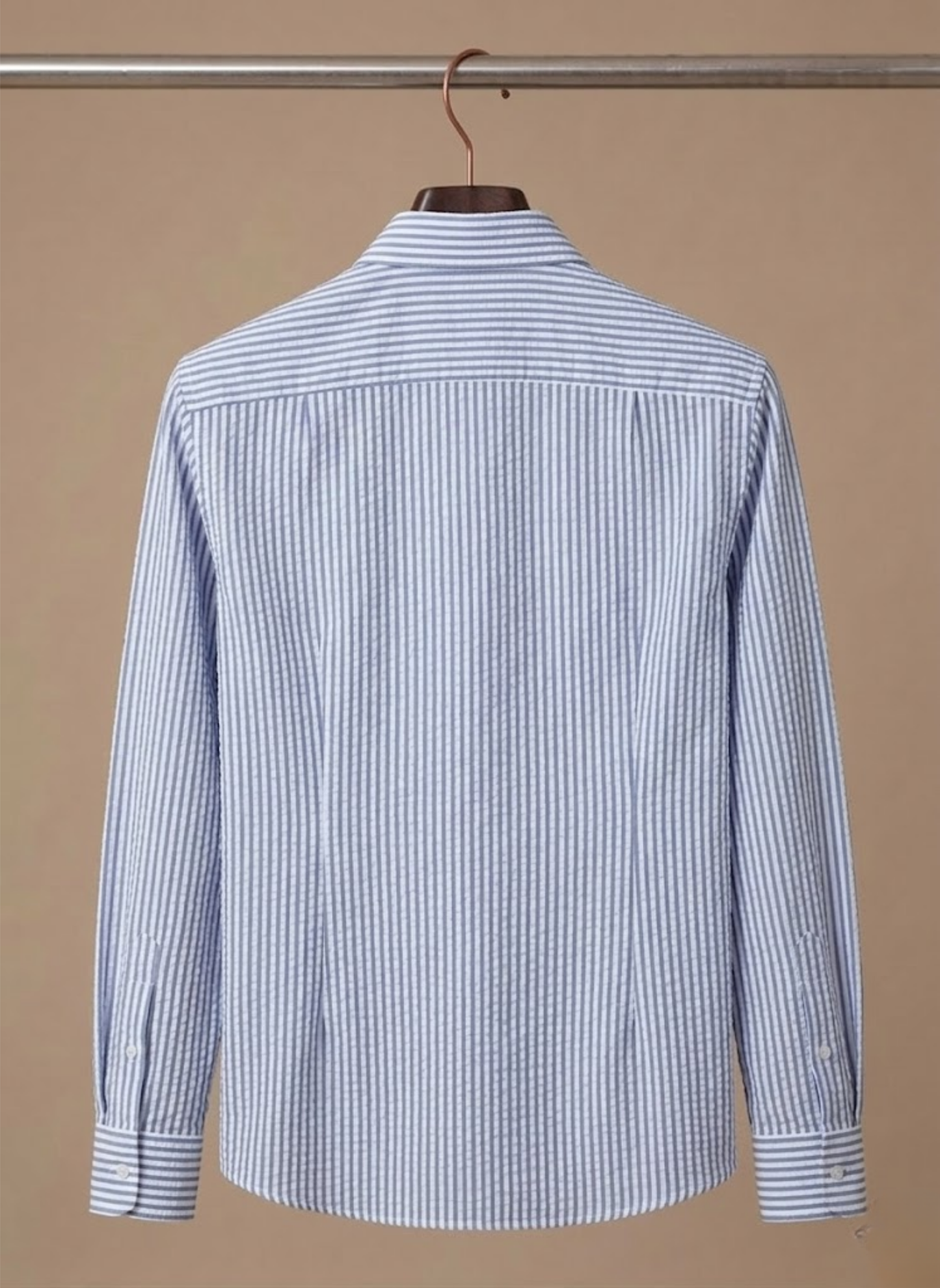 Men's Seersucker Shirt Striped Short-Sleeve Button-Up Collared Breathable Casual Holiday Beach Everyday Lachlan