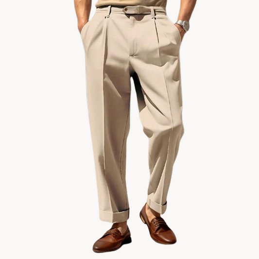 Men's Relaxed Trousers Casual Fit Stretchy Waistband Versatile Everyday Wear