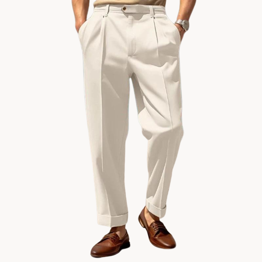 Men's Relaxed Trousers Casual Fit Stretchy Waistband Versatile Everyday Wear