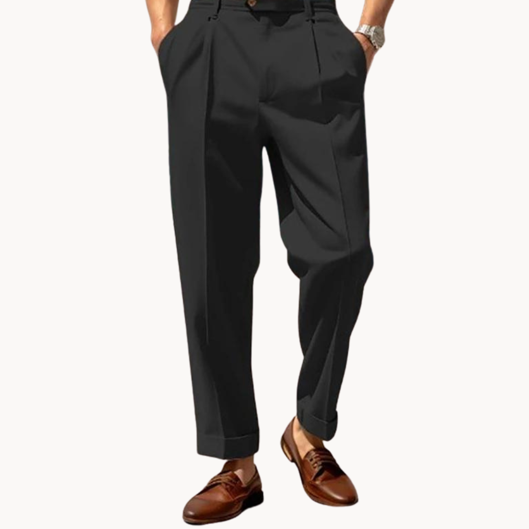 Men's Relaxed Trousers Casual Fit Stretchy Waistband Versatile Everyday Wear