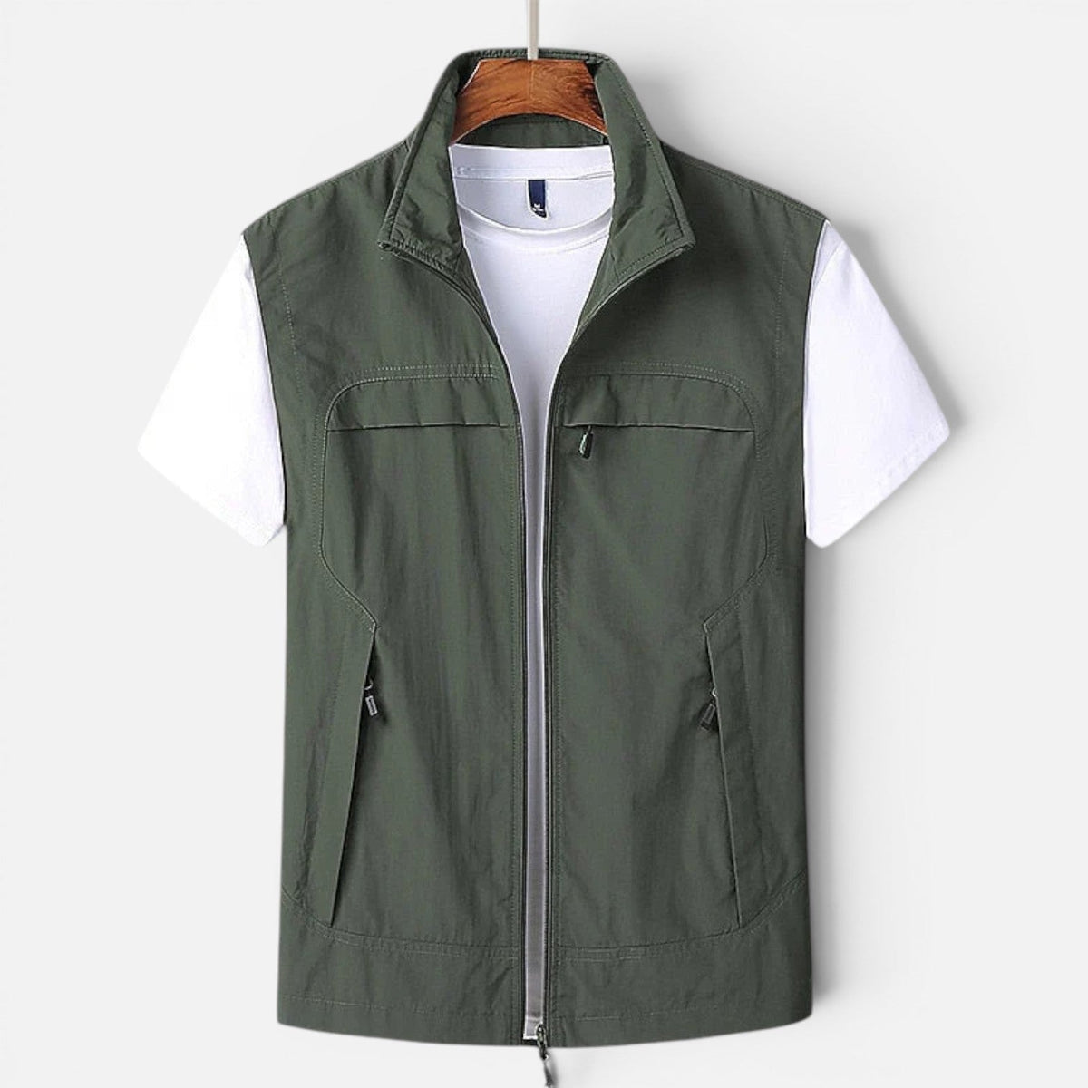 Men's Utility Vest Multi-Pocket Zip-Up Gilet Bodywarmer Functional Casual Outdoor Layering Everyday Streetwear Renton