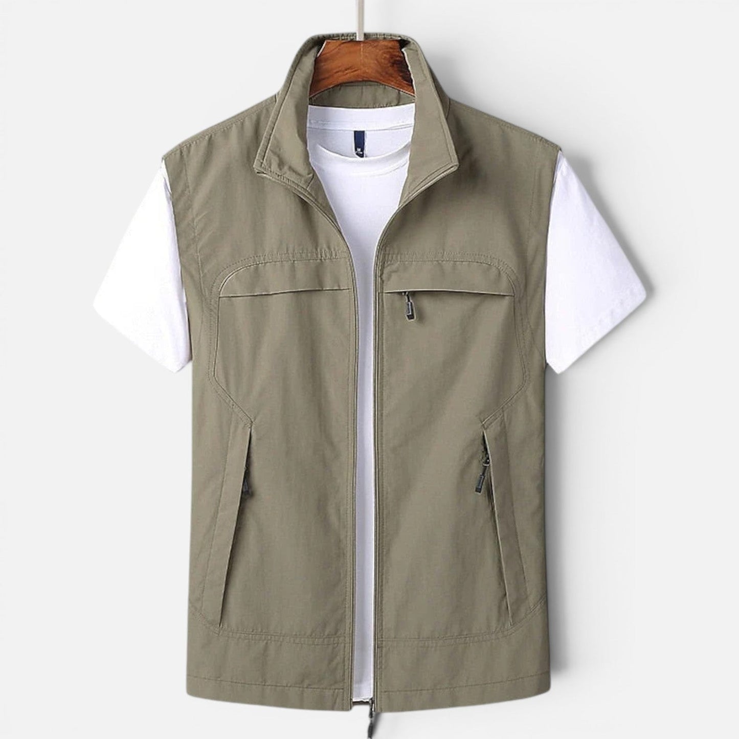 Men's Utility Vest Multi-Pocket Zip-Up Gilet Bodywarmer Functional Casual Outdoor Layering Everyday Streetwear Renton