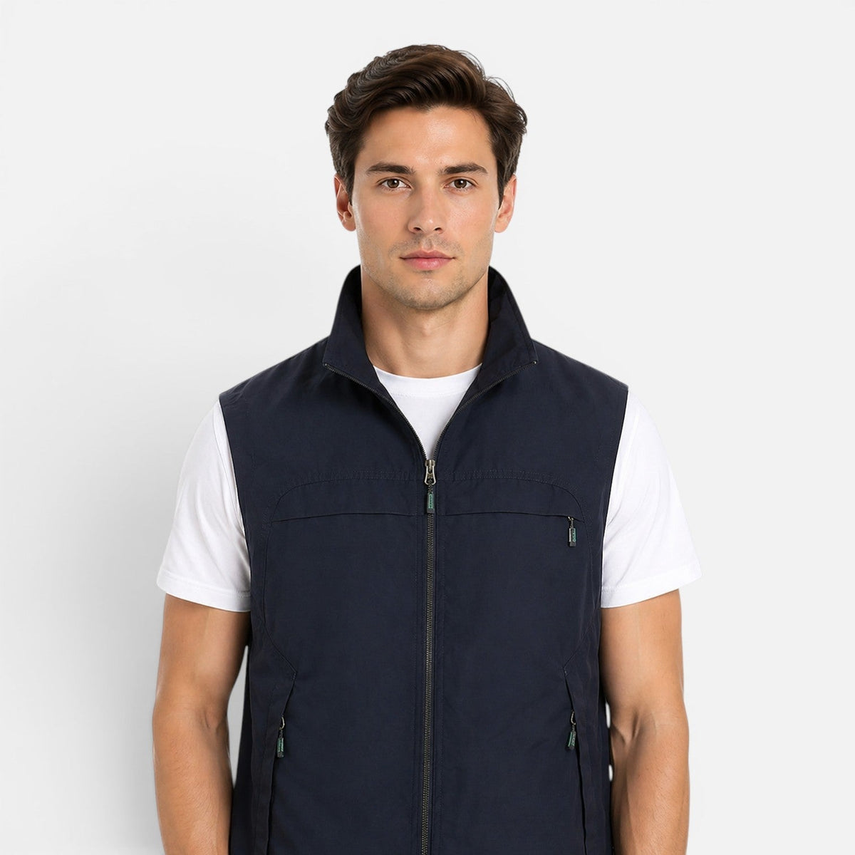 Men's Utility Vest Multi-Pocket Zip-Up Gilet Bodywarmer Functional Casual Outdoor Layering Everyday Streetwear Renton