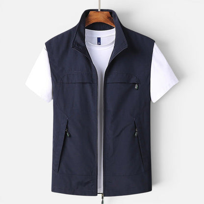 Men's Utility Vest Multi-Pocket Zip-Up Gilet Bodywarmer Functional Casual Outdoor Layering Everyday Streetwear Renton