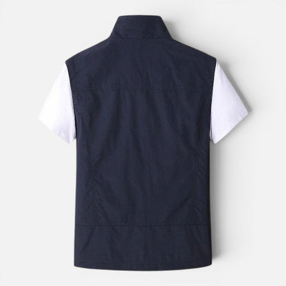 Men's Utility Vest Multi-Pocket Zip-Up Gilet Bodywarmer Functional Casual Outdoor Layering Everyday Streetwear Renton