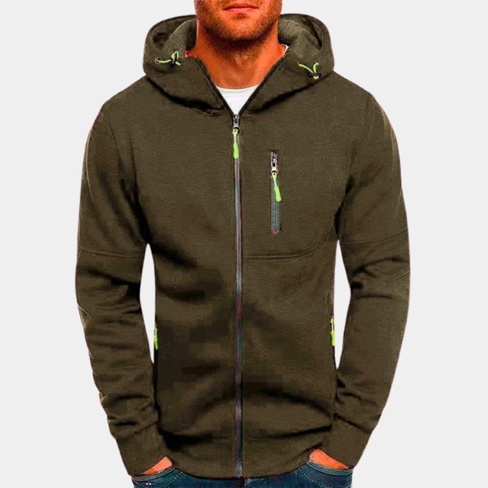 Men's Zip Hoodie Hooded Sweatshirt Full-Zip Drawstring Casual Sport Loungewear Everyday Streetwear Layering