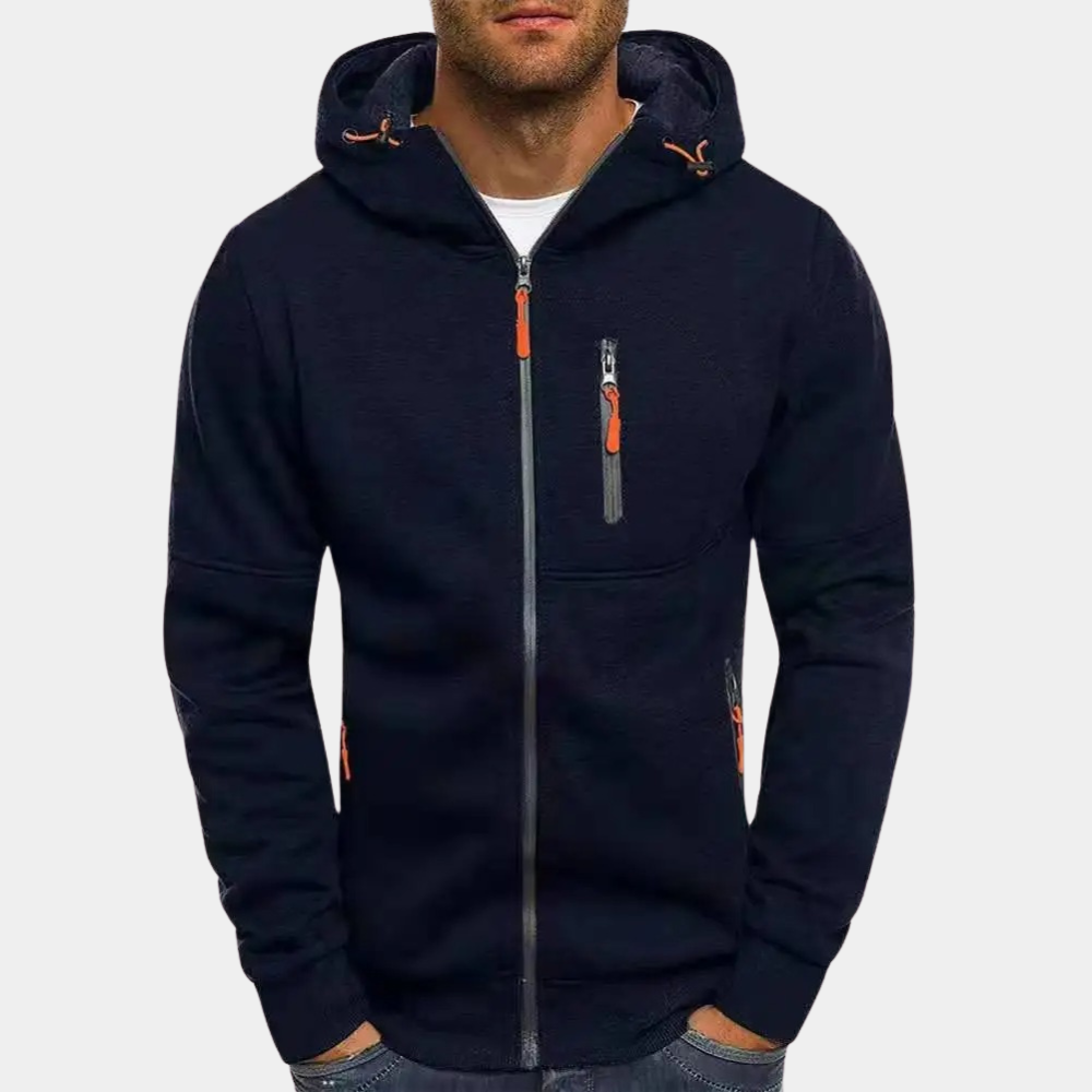 Men's Zip Hoodie Hooded Sweatshirt Full-Zip Drawstring Casual Sport Loungewear Everyday Streetwear Layering