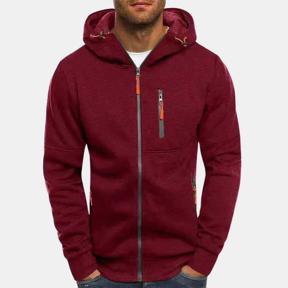 Men's Zip Hoodie Hooded Sweatshirt Full-Zip Drawstring Casual Sport Loungewear Everyday Streetwear Layering