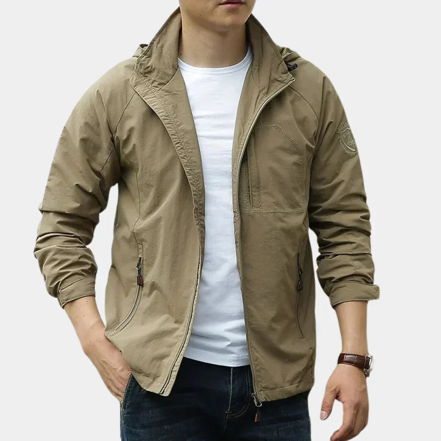 Men's Cargo Jacket Lightweight Breathable Multi-Pocket Utility Full-Zip Casual Layering Everyday Streetwear Ridley