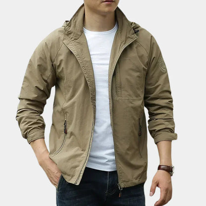 Men's Cargo Jacket Lightweight Breathable Multi-Pocket Utility Full-Zip Casual Layering Everyday Streetwear Ridley
