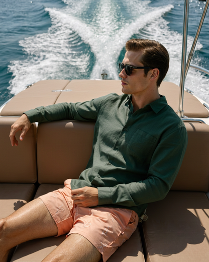 Men's Button-Up Shirt Classic Long-Sleeve Collared Casual Smart-Casual Office Everyday Relaxed Fit Versatile Corliss