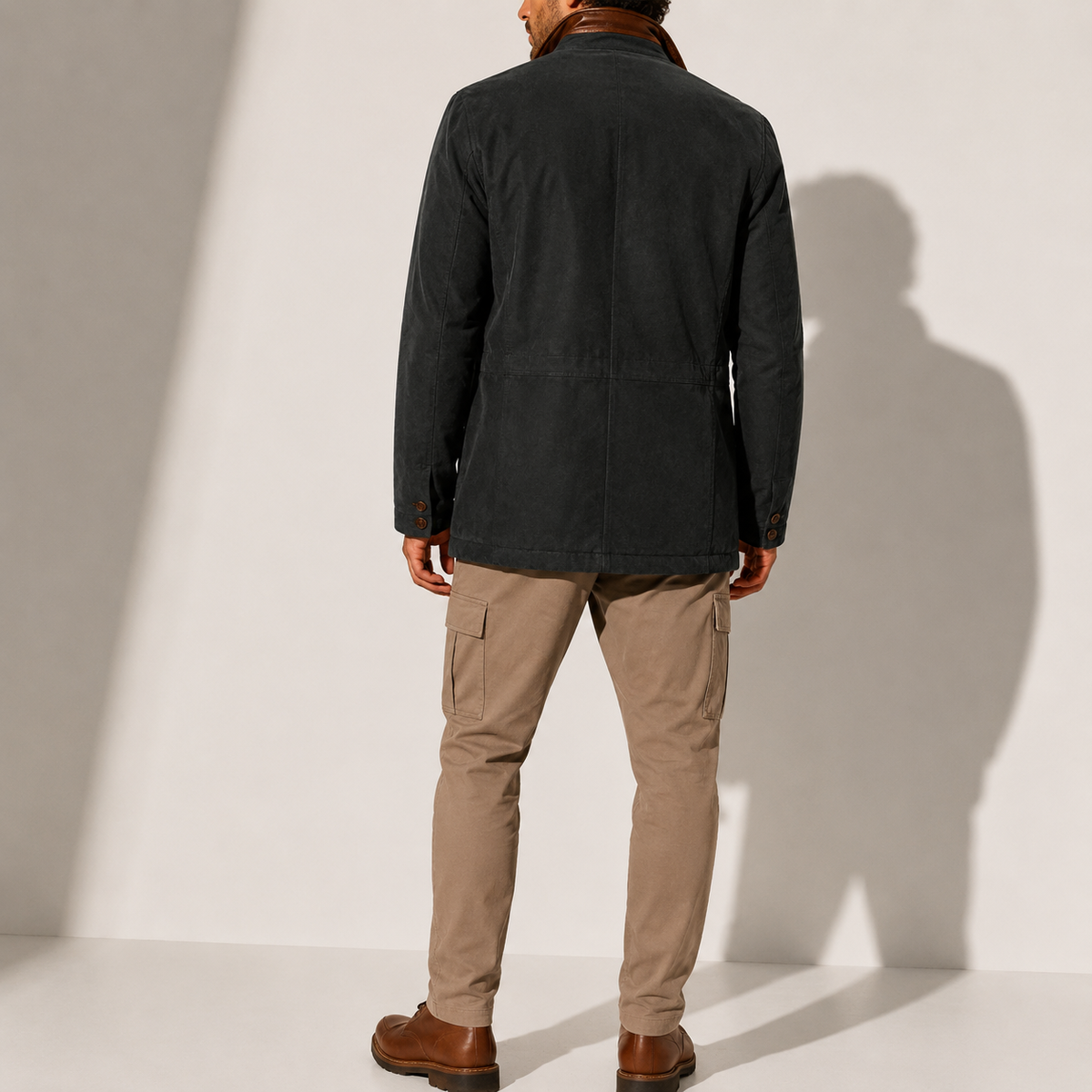 Men's Suede Stand Collar Jacket Smart Casual Stylish Outerwear Winter