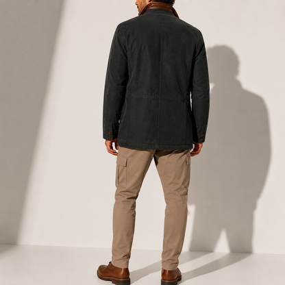 Men's Suede Stand Collar Jacket Smart Casual Stylish Outerwear Winter