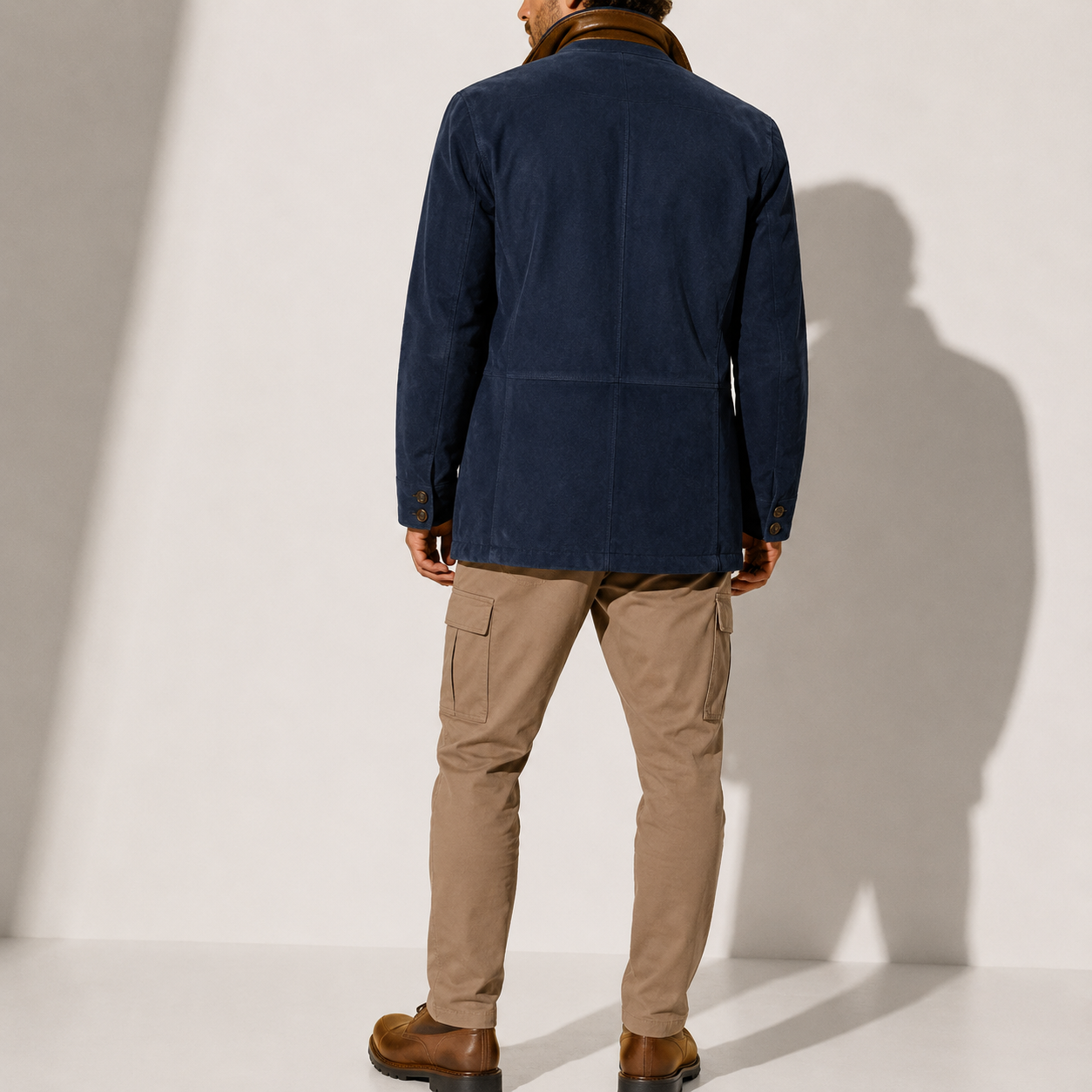 Men's Suede Stand Collar Jacket Smart Casual Stylish Outerwear Winter