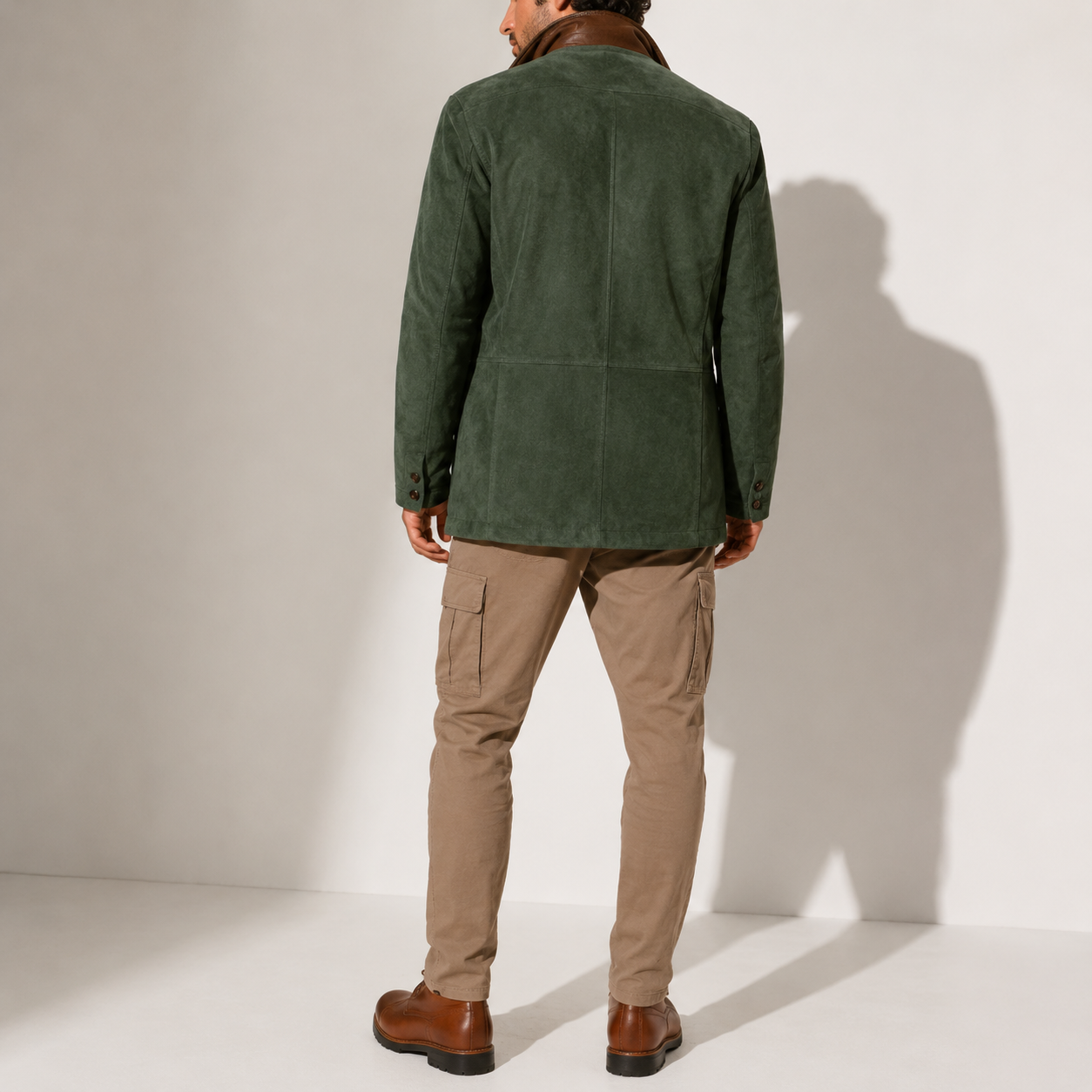 Men's Suede Stand Collar Jacket Smart Casual Stylish Outerwear Winter