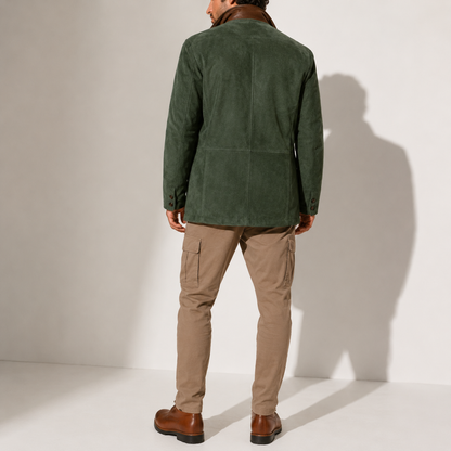 Men's Suede Stand Collar Jacket Smart Casual Stylish Outerwear Winter