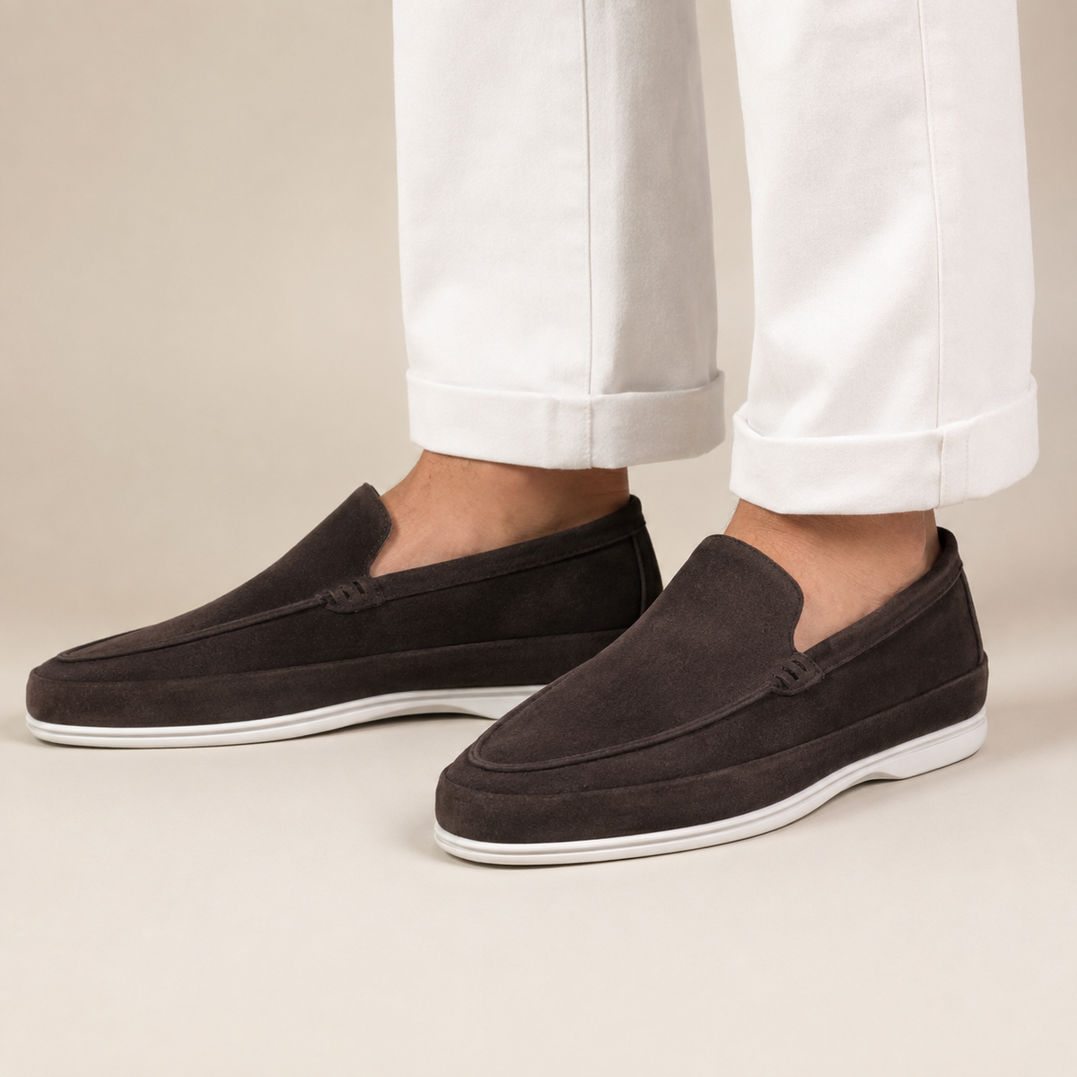 Men's Suede Loafers Smart Casual Slip-On Shoes Stylish Versatile Everyday Wear