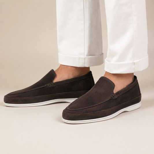 Men's Suede Loafers Smart Casual Slip-On Shoes Stylish Versatile Everyday Wear
