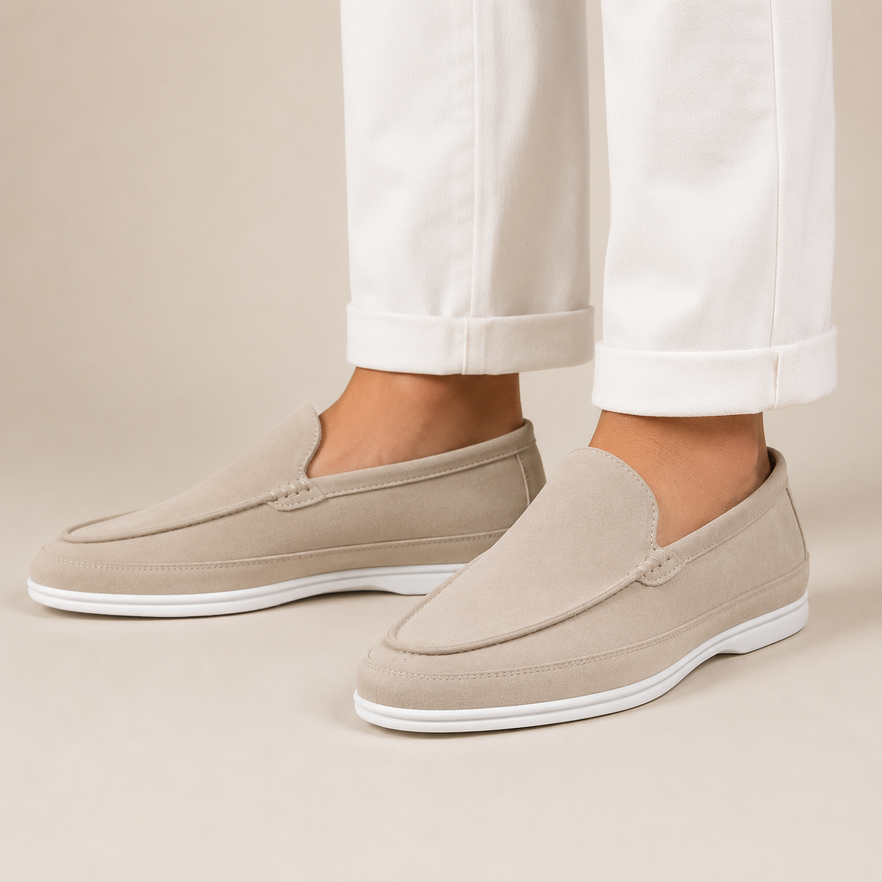 Men's Suede Loafers Smart Casual Slip-On Shoes Stylish Versatile Everyday Wear