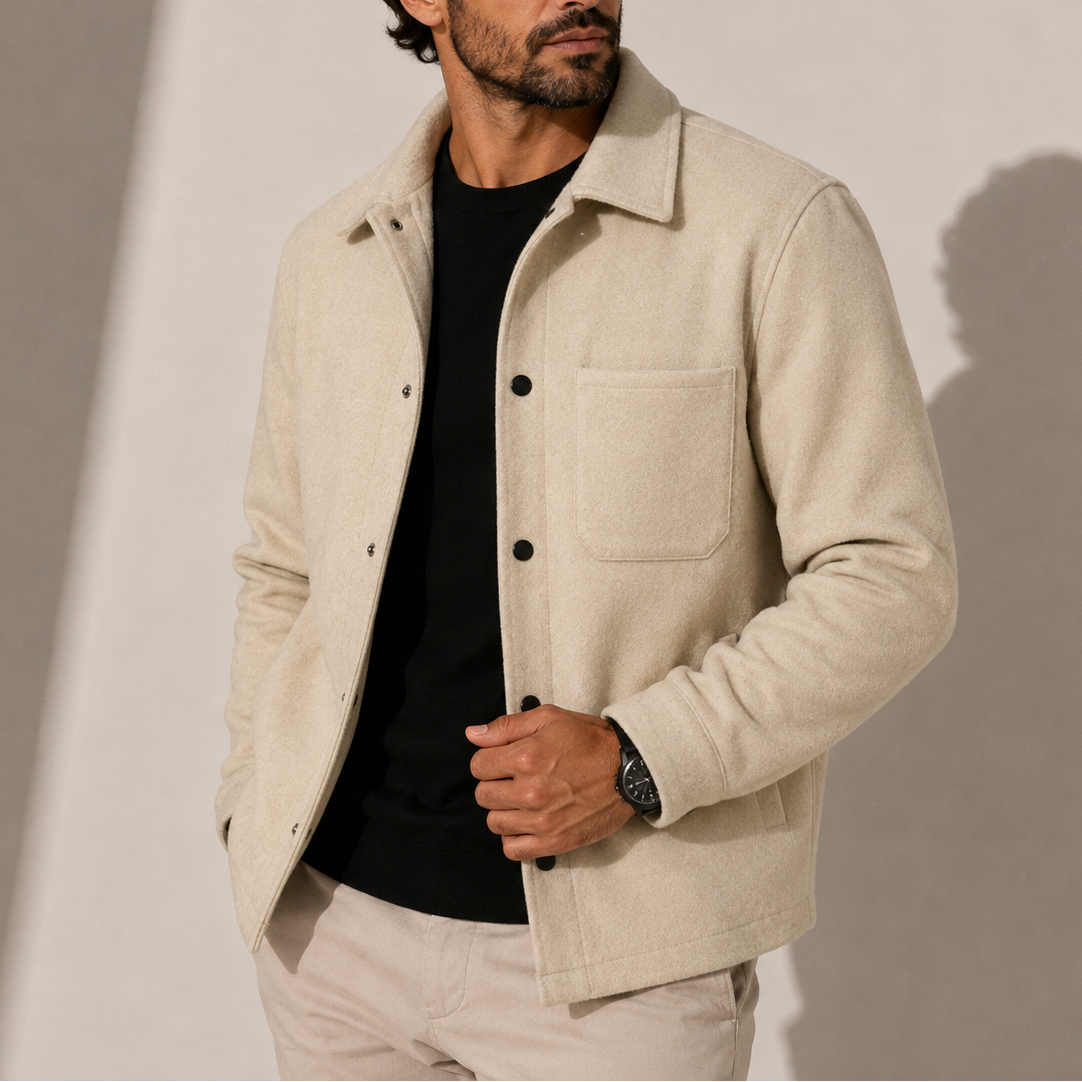 Men's Casual Button-Up Jacket Relaxed Fit Long Sleeve Versatile Everyday Wear