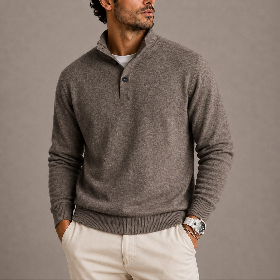 Men's Long Sleeve Knit Polo Sweater Classic Fit Collared Casual Everyday
