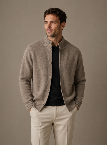 Men's Classic Cardigan Relaxed Fit Long Sleeve Open Front Versatile Layering