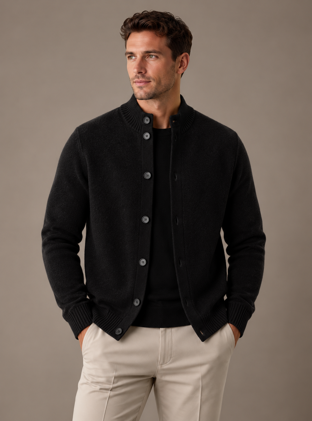 Men's Classic Cardigan Relaxed Fit Long Sleeve Open Front Versatile Layering