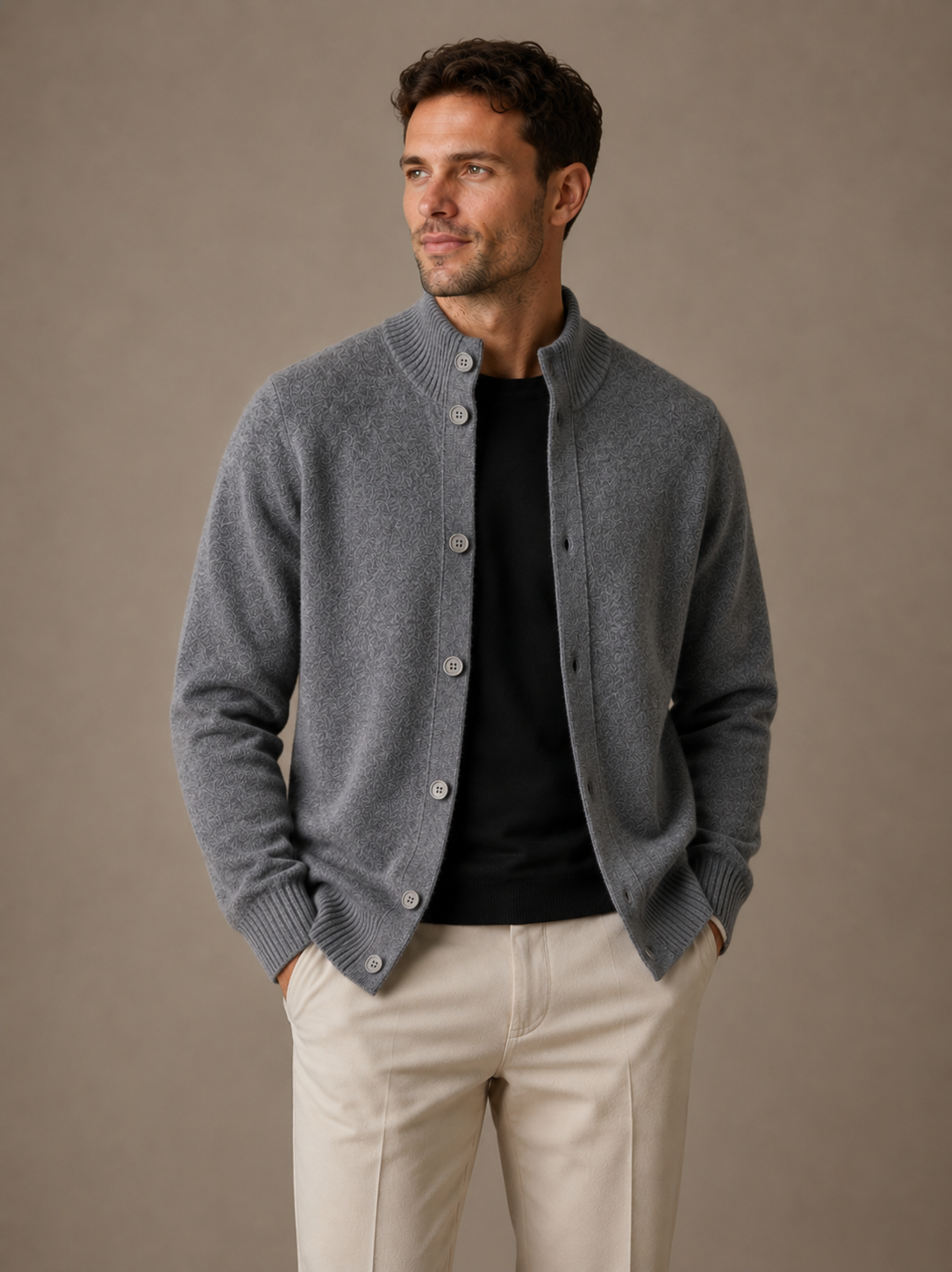 Men's Classic Cardigan Relaxed Fit Long Sleeve Open Front Versatile Layering
