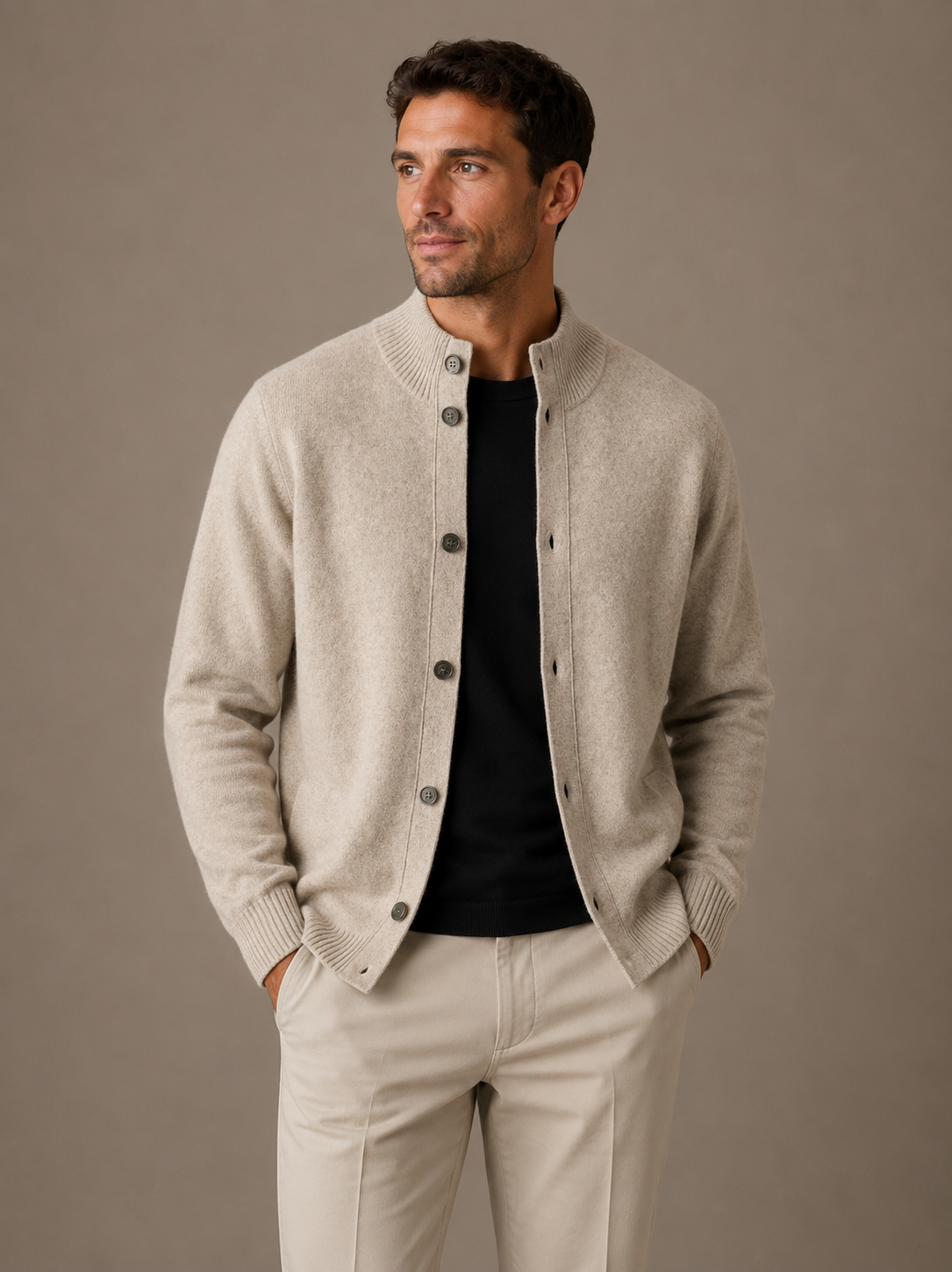 Men's Classic Cardigan Relaxed Fit Long Sleeve Open Front Versatile Layering