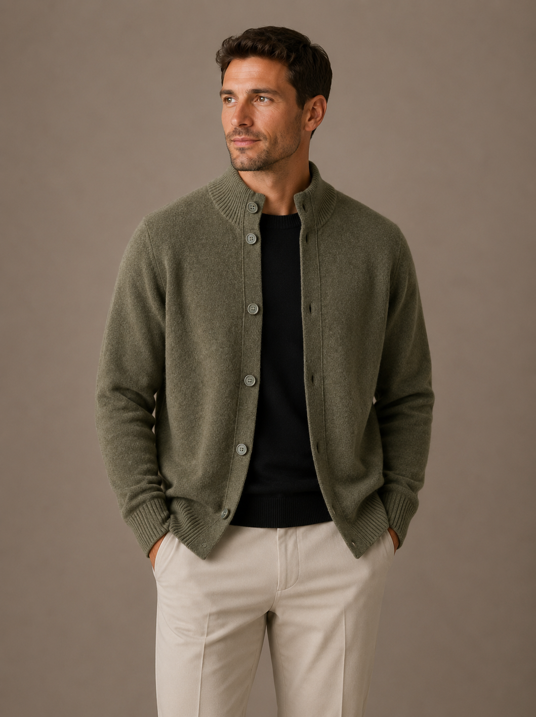 Men's Classic Cardigan Relaxed Fit Long Sleeve Open Front Versatile Layering
