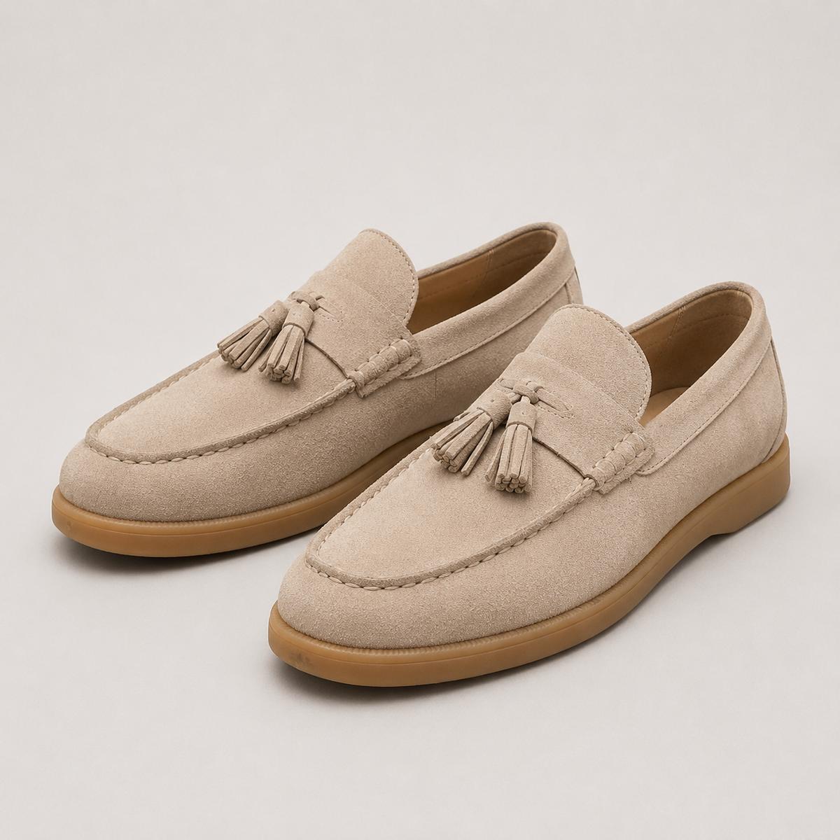Men's Slip-On Tassel Loafers Suede Moccasin Style Casual Everyday Footwear