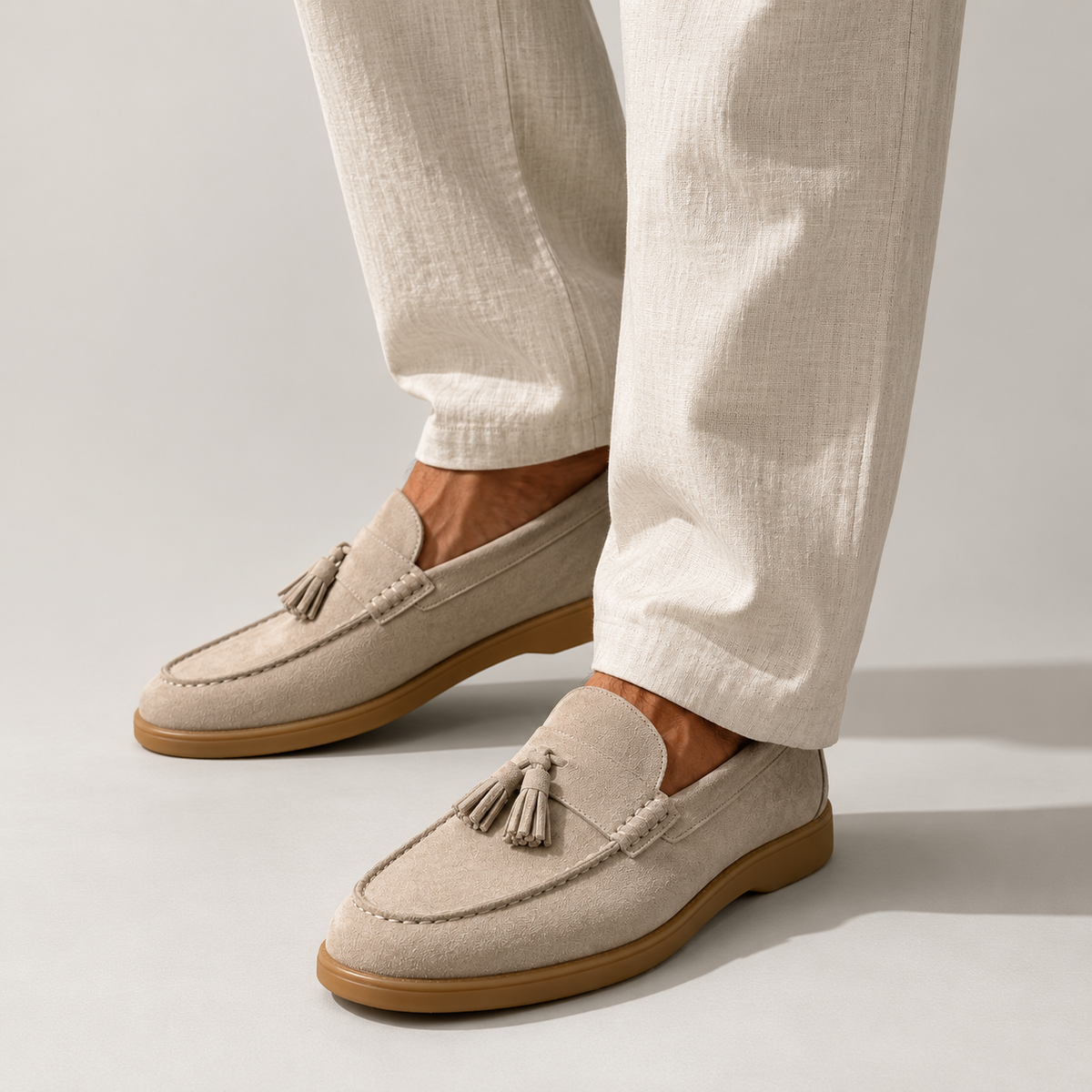 Men's Slip-On Tassel Loafers Suede Moccasin Style Casual Everyday Footwear