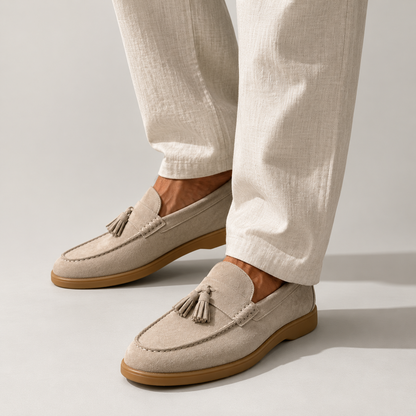 Men's Slip-On Tassel Loafers Suede Moccasin Style Casual Everyday Footwear