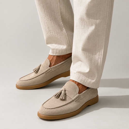 Men's Slip-On Tassel Loafers Suede Moccasin Style Casual Everyday Footwear