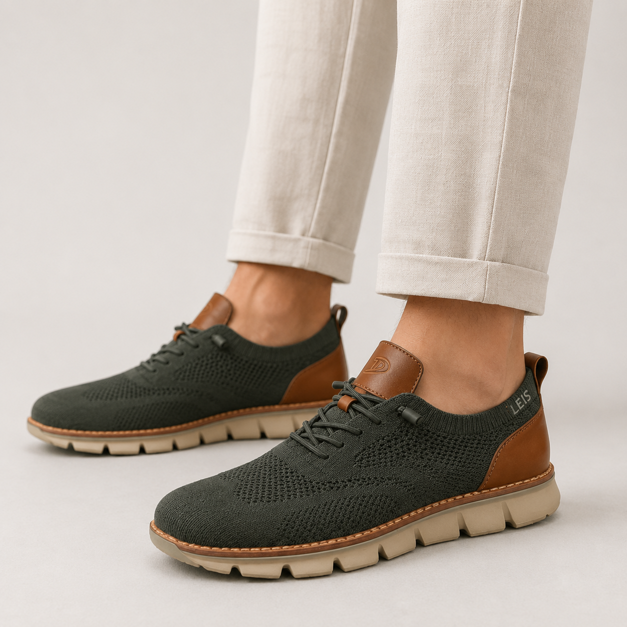 Men's Athletic Walking Sneakers Knit Lace-Up Casual Everyday Style