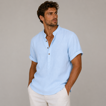 Men's Casual Summer Shirt Short-Sleeve Collared Button-Up Relaxed Fit Holiday Beach Everyday Smart-Casual Warm Weather Wear