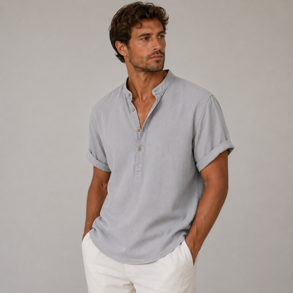 Men's Casual Summer Shirt Short-Sleeve Collared Button-Up Relaxed Fit Holiday Beach Everyday Smart-Casual Warm Weather Wear