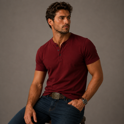Men's Casual Henley Polo Shirt Short-Sleeve Collared Button Placket Relaxed Fit Summer Holiday Beach Everyday Smart-Casual