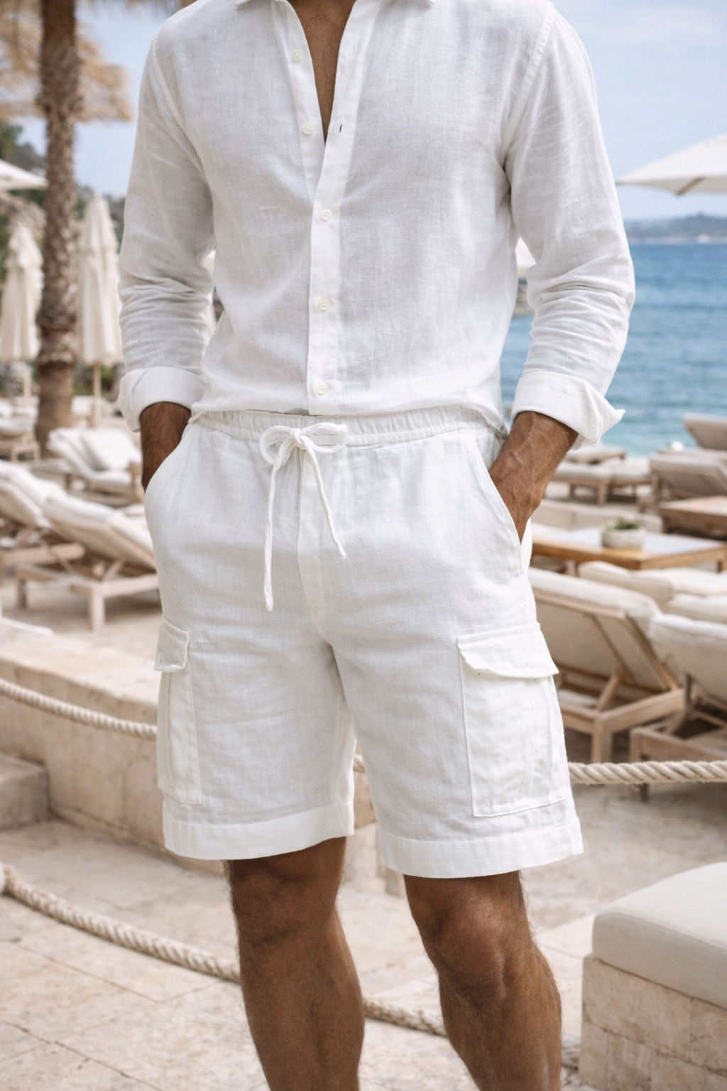 Men's Cargo Shorts Drawstring Relaxed Fit Multi-Pocket Knee-Length Casual Streetwear Workwear Everyday Utility Rockford
